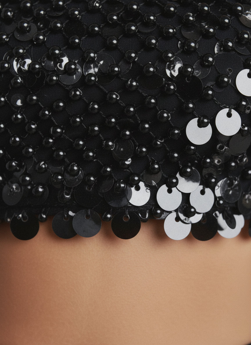 Luxe Nights Sequin & Faux Leather Set