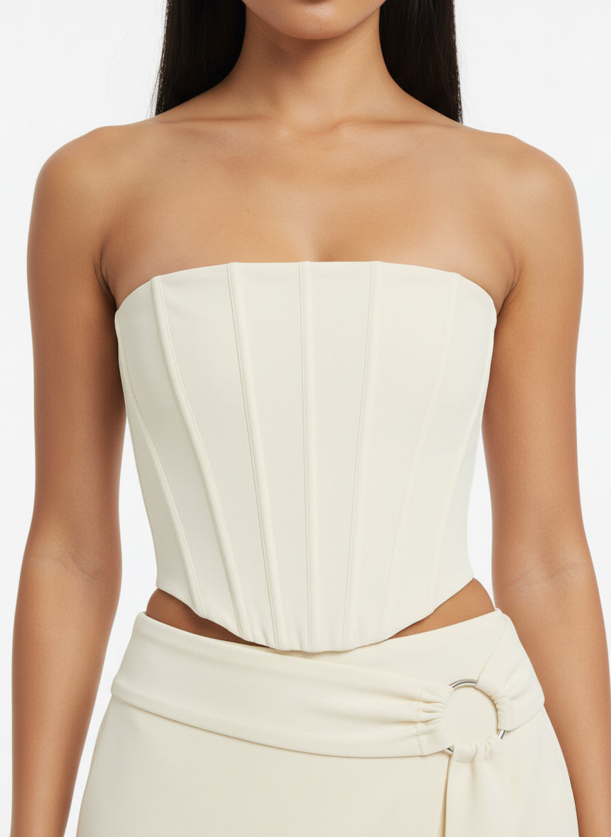 Contour Strapless Corset Top (Ivory)