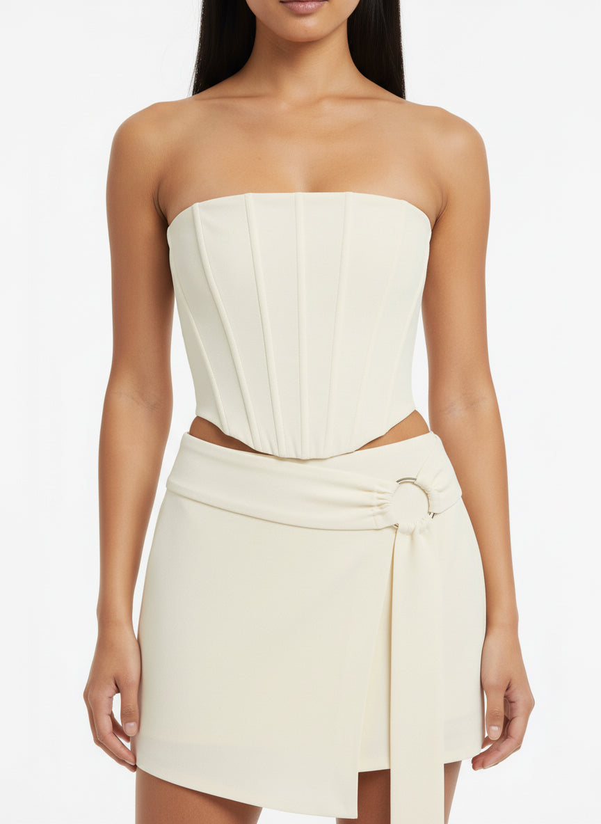 Contour Strapless Corset Top (Ivory)