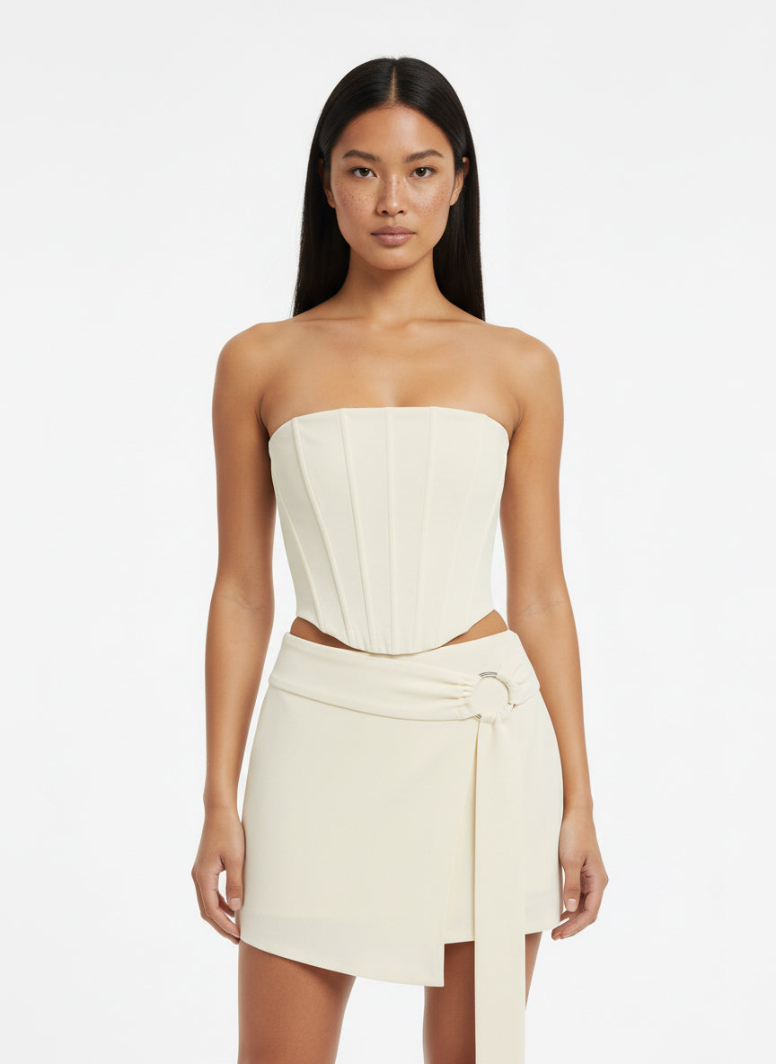 Contour Strapless Corset Top (Ivory)